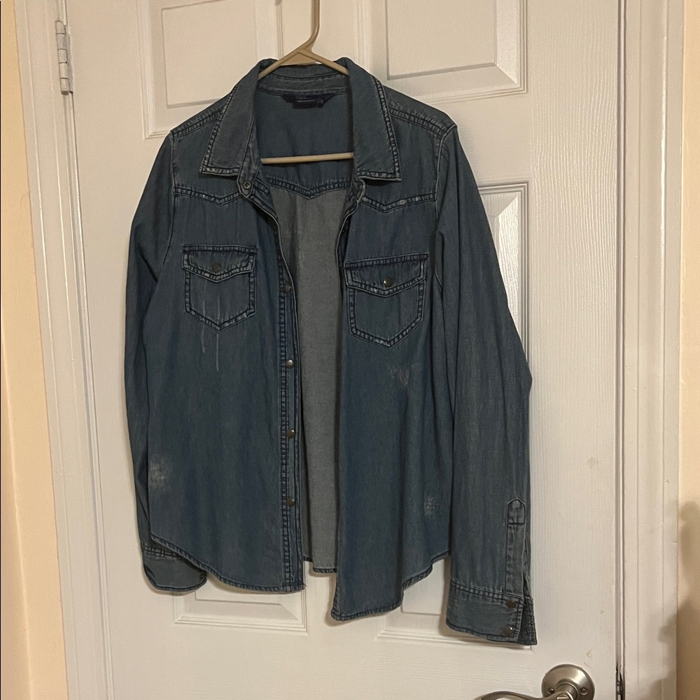 Miley Cyrus & Max Azria Blue Denim Shirt